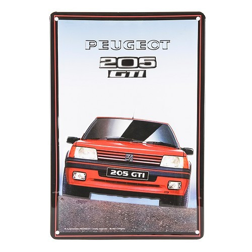  Decoratieve metalen plaat PEUGEOT 205 GTI - 30 x 20 cm - UF01594 