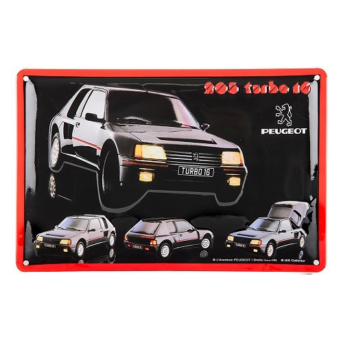     
                
                
    Plaque décorative métallique PEUGEOT 205 Turbo 16 - 30 x 20 cm - UF01597
