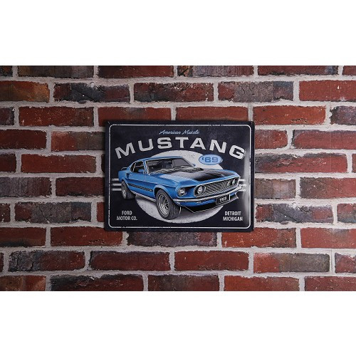 Decorative metal plate FORD MUSTANG 1969 - 30 x 40 cm - LIMITED EDITION 500 pieces - UF01613