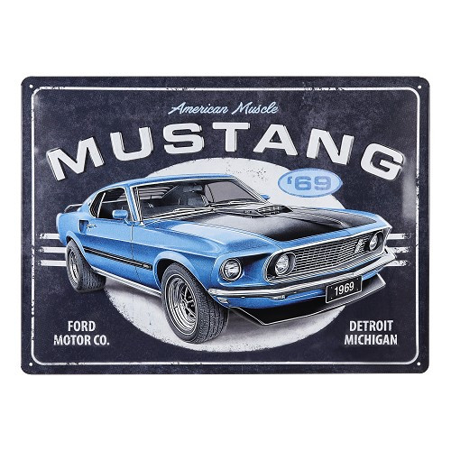     
                
                
    Plaque décorative métallique FORD MUSTANG 1969 - 30 x 40 cm - SERIE LIMITEE 500 exemplaires - UF01613
