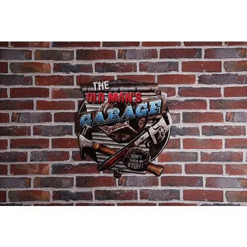 Targa in metallo THE OLD MAN'S GARAGE - 50 x 49 cm - UF01628