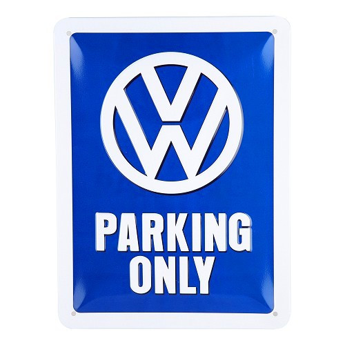  Placa decorativa metálica VW PARKING ONLY - 20 x 15 cm - UF01658 