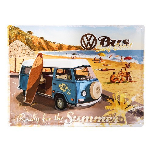  VW READY FOR THE SUMMER decorative metal plate - 30 x 40 cm - UF01683 