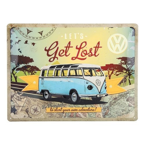  VW LET'S GET LOST decorative metallic plaque - 30 x 40cm - UF01685 