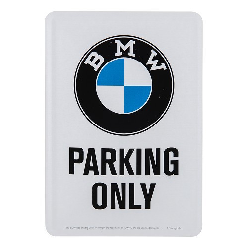     
                
                
    Metallpostkarte BMW PARKING ONLY - 10 x 14 cm - UF01701
