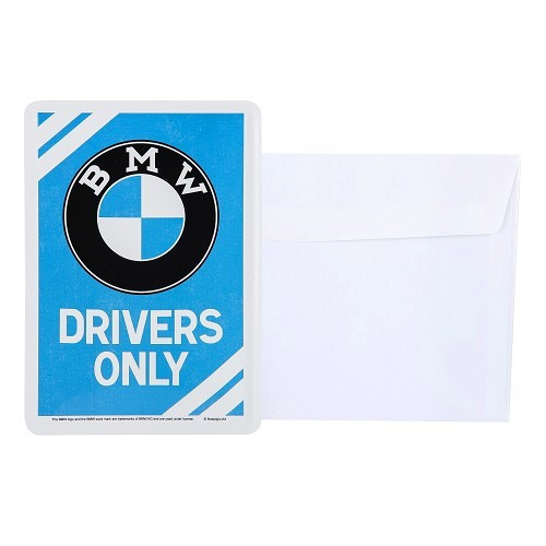  Carte postale métallique BMW DRIVERS ONLY - 10 x 14 cm - UF01704-2 