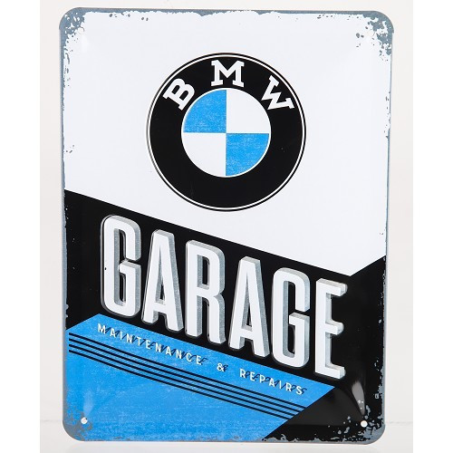  Piastra decorativa in metallo Maggiolino BMW GARAGE - 20 x 15 cm - UF01712 