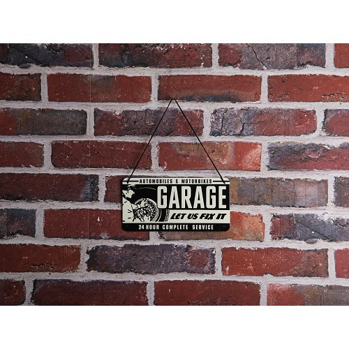 Dekoratives Metallschild mit Kordel GARAGE - 10 x 20 cm - UF01715