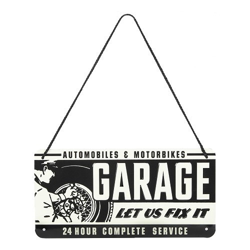  GARAGE decorative metal plate with cord - 10 x 20 cm - UF01715 