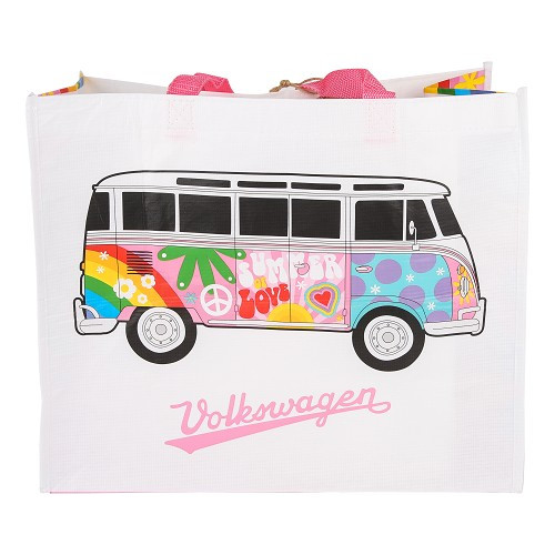  VW Combi Split Flowers shopping bag - Hippies - UF01738-1 