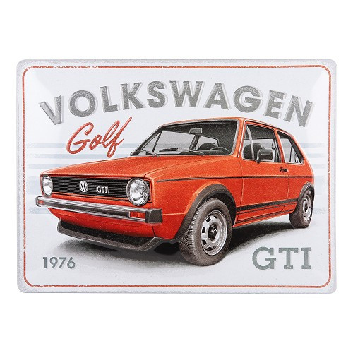  VW GOLF 1976 GTi metalen naamplaatje - 30 x 40 cm - UF01739 