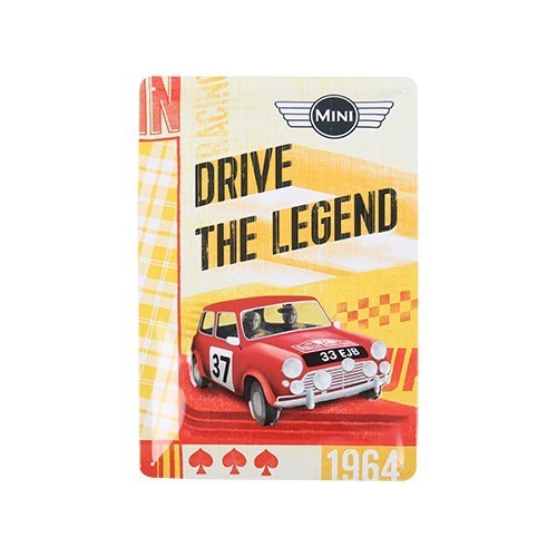  Placa decorativa metálica «Mini - Drive the Legend» - 20 x 30 cm - UF01770 