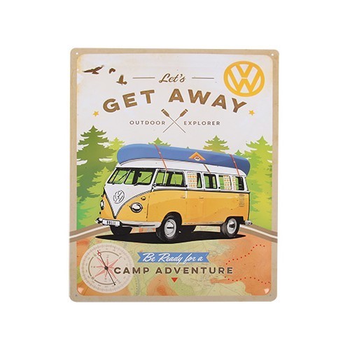  Plaque décorative métallique Volkswagen Camp Adventure - 30 x 40 cm - UF01800 