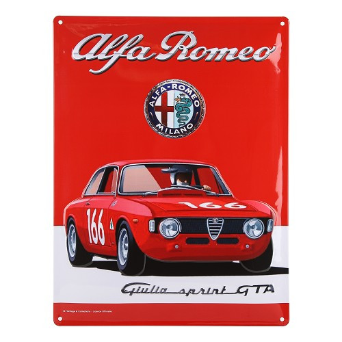     
                
                
    Plaque métal décorative relief ALFA ROMEO GIULIA GTA - 40 x 30 cm - UF01801
