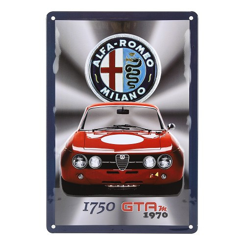     
                
                
    Plaque décorative métallique ALFA ROMEO 1750 GT AM - 30 x 20 cm - UF01804

