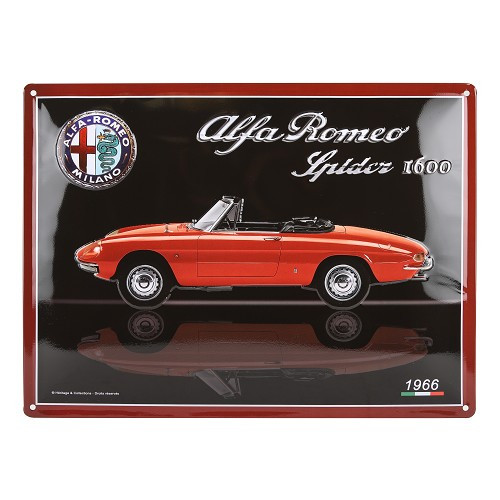     
                
                
    Plaque décorative métallique ALFA ROMEO SPIDER 1600 - 40 x 30 cm - UF01805
