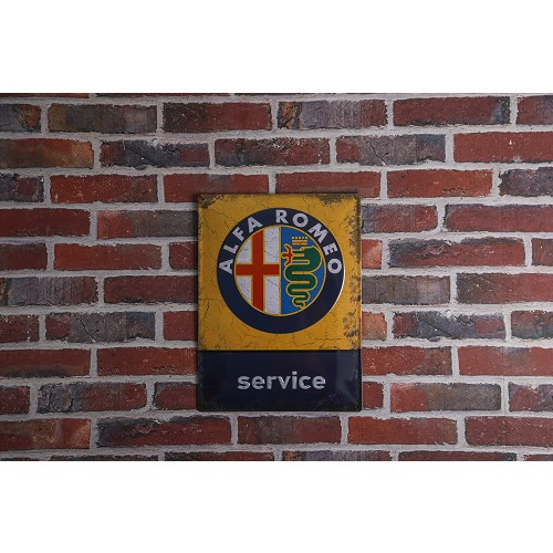 Plaque décorative métallique ALFA ROMEO SERVICE - 40 x 30 cm - UF01808