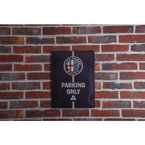 Metal nameplate ALFA ROMEO PARKING ONLY - 40 x 30 cm - UF01819