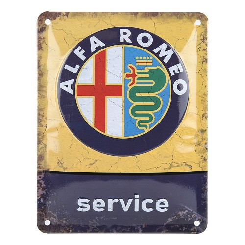     
                
                
    Plaque décorative métallique ALFA ROMEO SERVICE - 20 x 15 cm - UF01820
