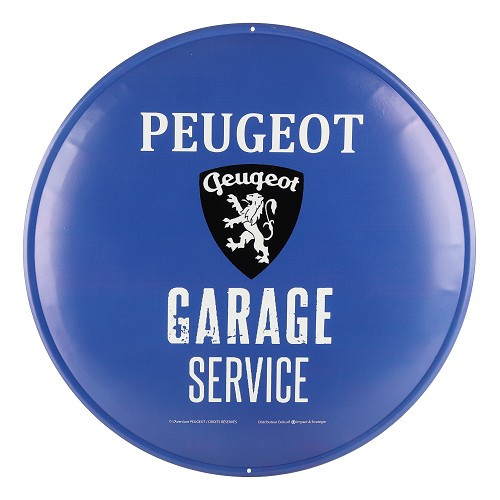     
                
                
    Plaque ronde décorative émaillée PEUGEOT GARAGE SERVICE - Diamètre 45cm - UF01822
