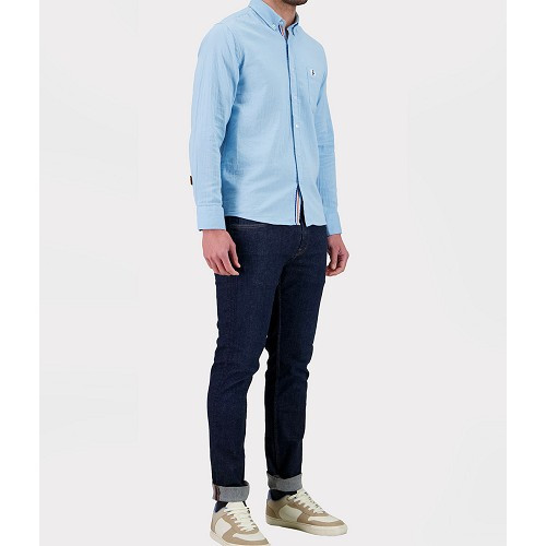 Casual GULF Light Blue Baumwoll-Gaze-Hemd - Größe S - UF01853
