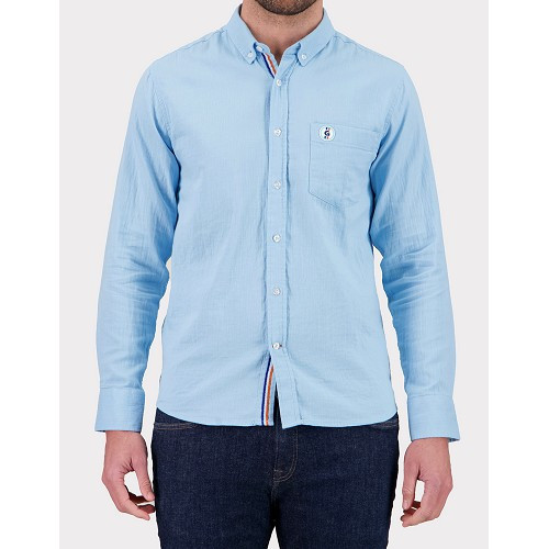 GULF Light Blue Casual Shirt in Cotton Gauze - Size XL - UF01856