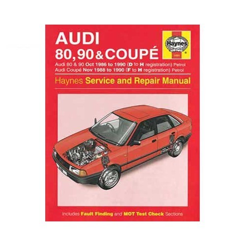  Haynes technisch overzicht voor Audi 80, 90 en benzine coupe van 86 tot 90 - UF04201 