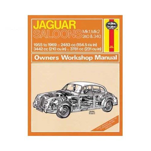  Revisão técnica Haynes para Jaguar MK I e II 240 e 340 de 55 a 69 - UF04213 