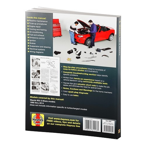 Haynes USA technical guide for Mazda MX-5/ Miata from 90 to 2014 - UF04224