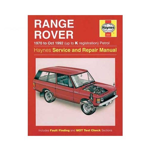  Manual de taller para Range Rover V8 gasolina de 70 a octubre 92 - UF04242 