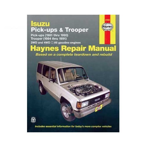  Manual de taller Haynes para Isuzu Trooper y Pickup de 81 a 93 gasolina - UF04261 