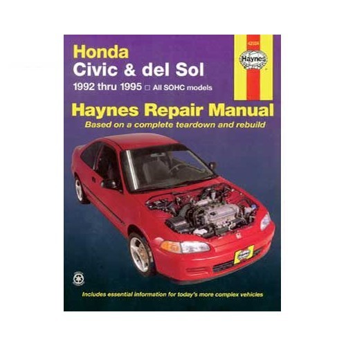  Haynes USA technical guide for Honda Civic and Del Sol from 92 to 95 - UF04279 
