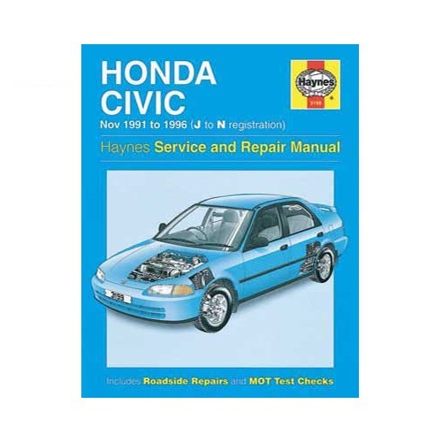  Haynes technisch overzicht voor Honda Civic van 11/91 tot 96 - UF04281 