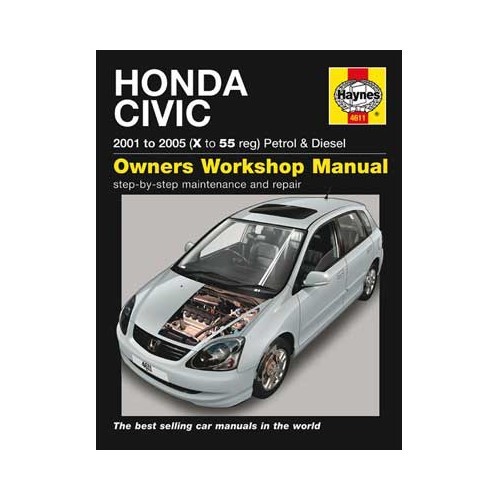  Manual de taller para Honda Civic gasolina y diésel de 2001 a 2005 - UF04293 