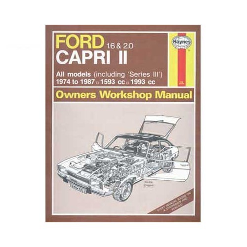  Haynes technical guide for Ford Capri 1.6 l and 2.0 l from 74 to 87 - UF04322 