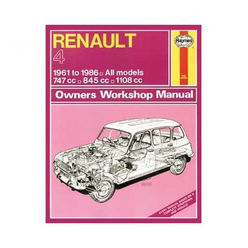     
                
                
    Haynes technical guide for Renault 4 from 61 to 86 - UF04350
