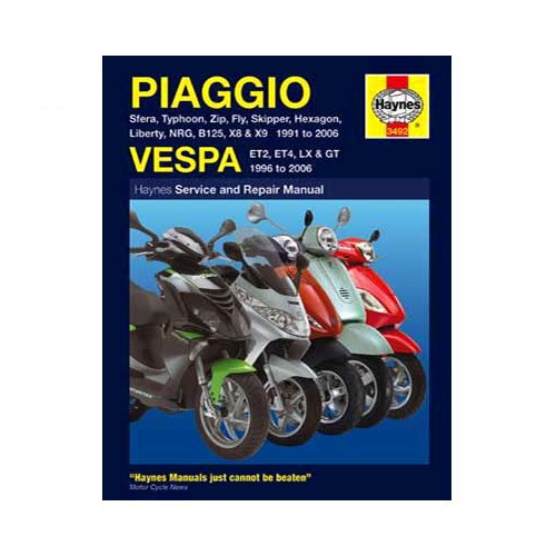     
                
                
    Revue technique Haynes pour scooter Vespa et Piaggio de 91 à 2006 - UF04468
