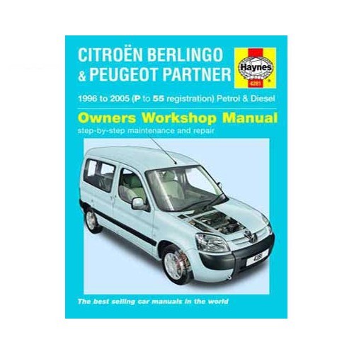     
                
                
    Haynes technical guide for Citroën Berlingo and Peugeot Partner from 96 to 2005 - UF04490

