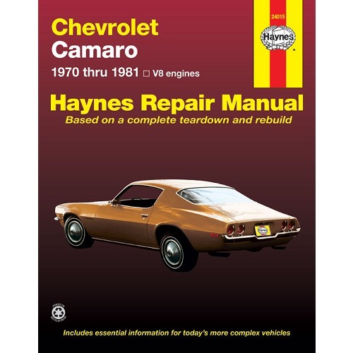  Revisão técnica da Haynes USA para Chevrolet Camaro de 70 a 81 - UF04576 