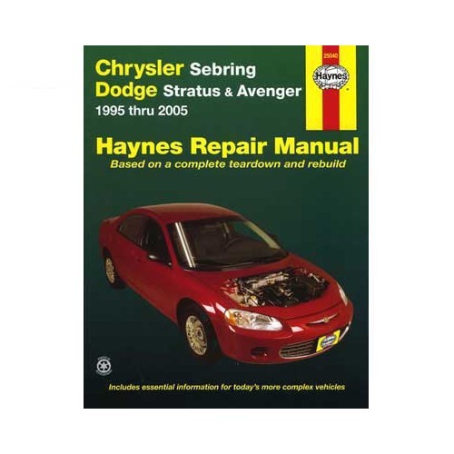  Manual de taller Haynes USA para Chrysler Sebring/Dodge Stratus & Avenger de 95 a 2005 - UF04626 