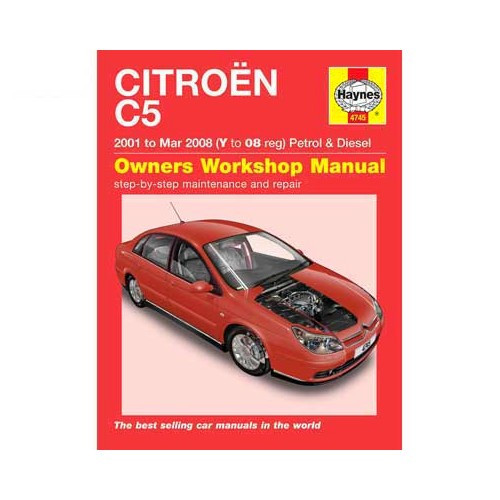  Haynes technical guide for Citroën C5 from 2001 to 2008 - UF04648 