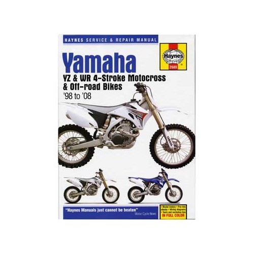  Haynes technisch overzicht voor Yamaha YZ en WR 4 takt van 98 tot 07 - UF04812 