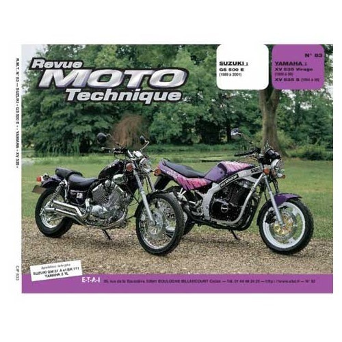     
                
                
    Revista Moto Technique N°83 : Suzuki GS 500 E & Yamaha XV 535 Virago - UF04839

