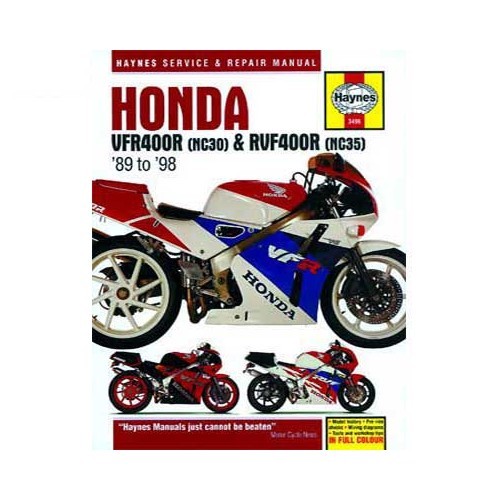  Haynes technical guide for Honda VFR400 & RVF400 V-Fours from 89 to 98 - UF04864 
