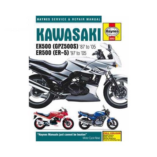  Manual de taller Haynes para Kawasaki EX500 (GPZ500S) & ER500 (ER-5) de 87 a 05 - UF04884 
