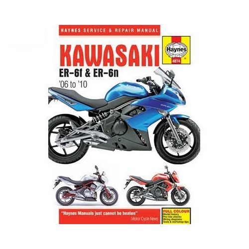  Manual de taller Haynes para Kawasaki ER 6N y ER 6F de 2006 a 2010 - UF04885 