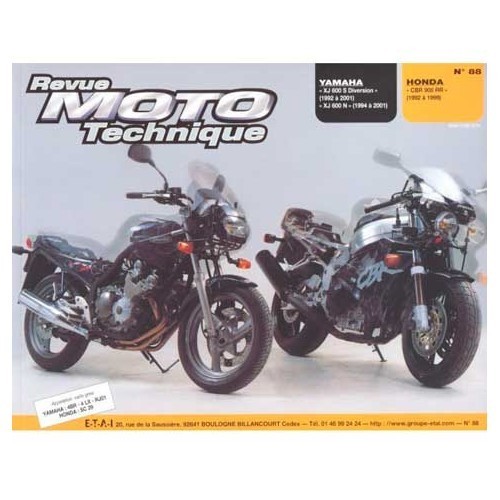  Revue Moto Technique N°88 : Yamaha XJ 600 S/N & Honda CBR 900 RR - UF04889 