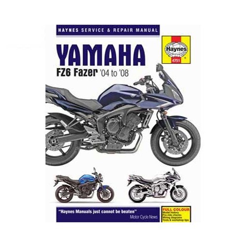  Haynes technical guide for Yamaha Fazer FZ6 from 2004 to 2008 - UF04959 