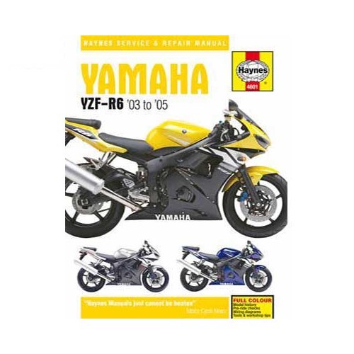     
                
                
    Revue technique Haynes pour Yamaha YZF-R6 de 03 à 05 - UF04961
