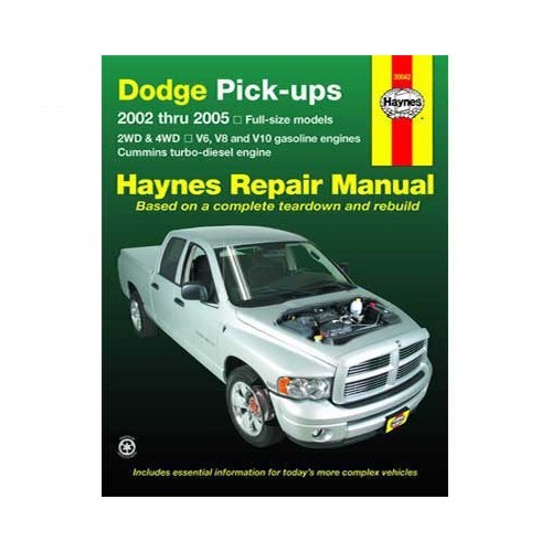     
                
                
    Haynes technical guide for Dodge Pick-ups from 2002 to 2005 - UF04983
